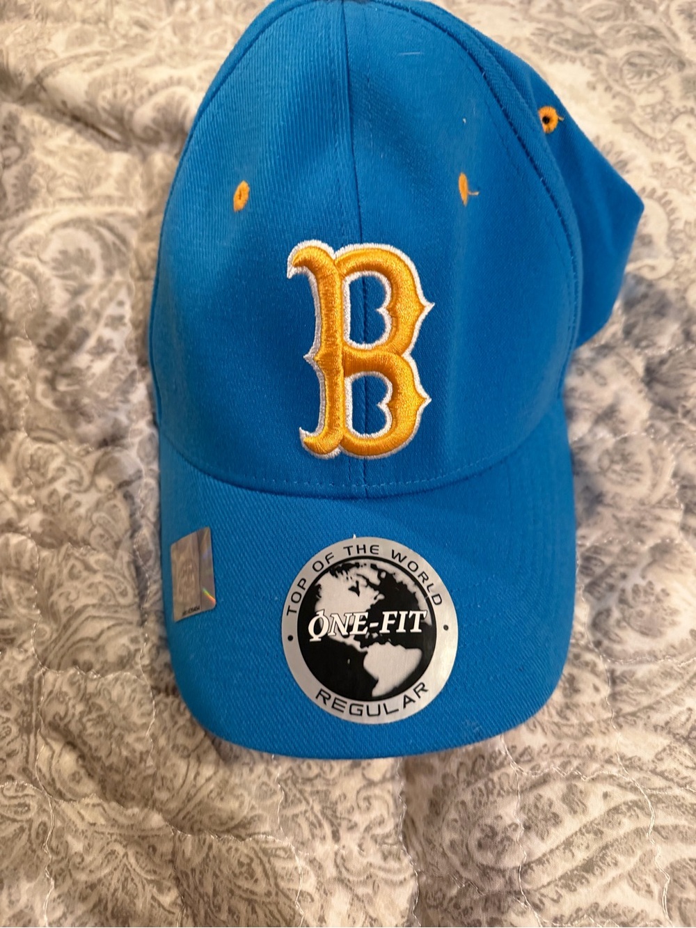 Mens UCLA Blue Baseball Cap with Yellow 'B' Embroidery